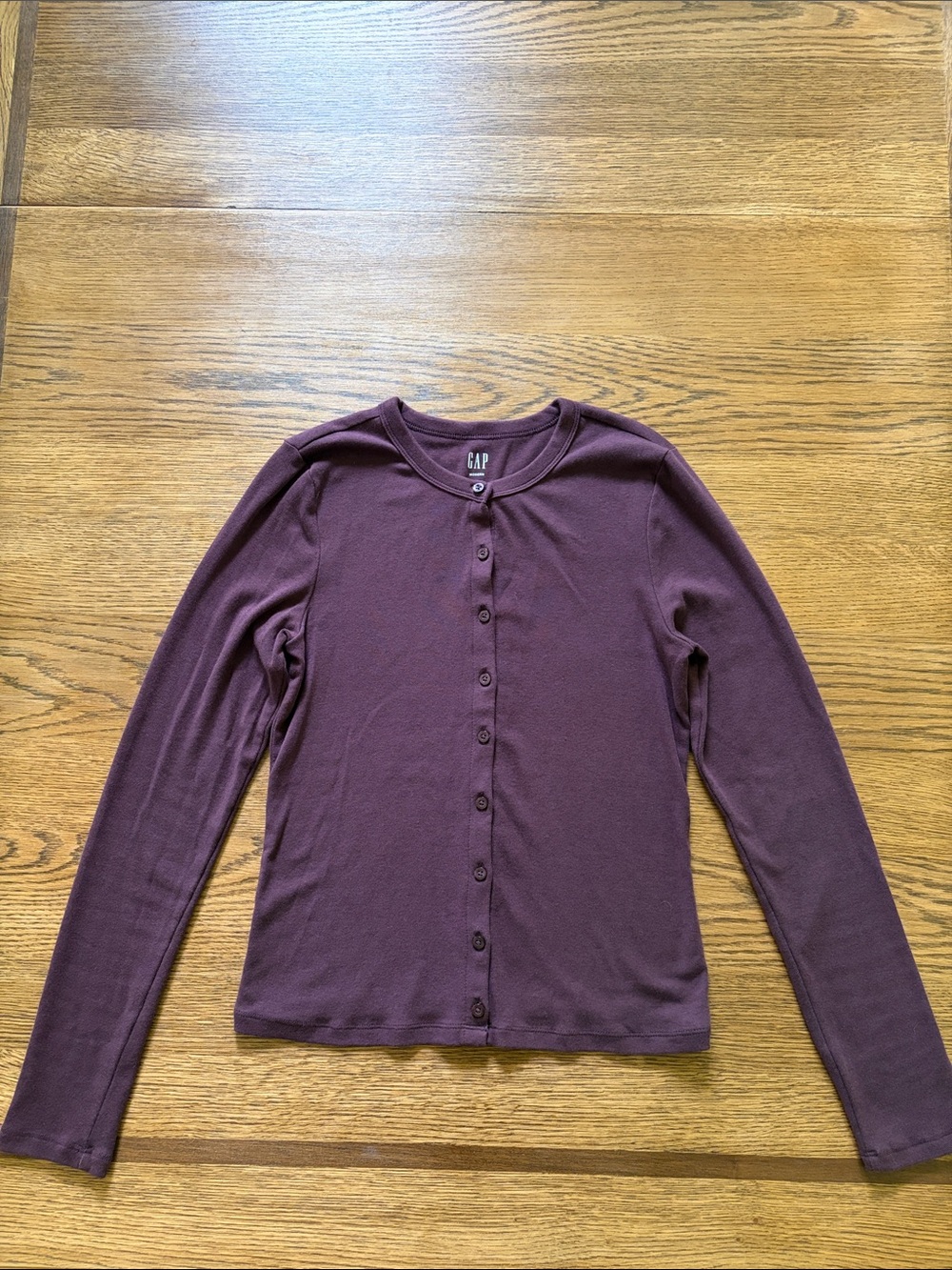 GAP Women's Plum Button-Front Cardigan
